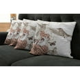 thumbnail image 2 of Ambesonne Vintage Throw Pillow Cover 4 Pack, Birds Butterflies Art, 24", Brown Tan, 2 of 6