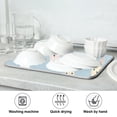 thumbnail image 7 of Yayeee Dish Drying Mat for Kitchen Counter 16"x18" Microfiber Absorbent Pad, Blue Rabbits, 7 of 7