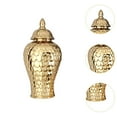 thumbnail image 6 of jicheng Ceramic Ginger Jar with Lid Flower Arrangement Versatile Ornament Temple Jar golden, 6 of 9