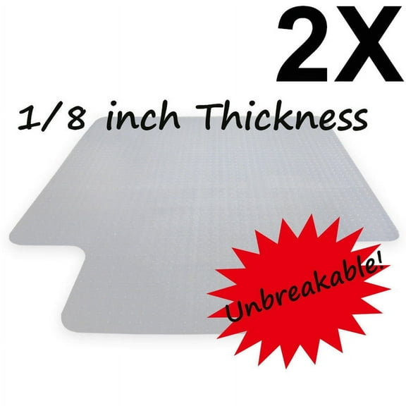 ZENY 2 Pieces 48'' x 36'' Home Office PVC Carpet Chair Floor Mat, 1/8" Thickness
