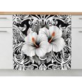 thumbnail image 2 of Black White Spring Floral Small Sink Skirt 10"Wx11"L,Dustproof Under Sink Curtain with Self Adhesive Tape,Summer Botanical Modern Cabinet Curtain Cover for Bathroom Vanity,Kitchen Storage Shelf,RV, 2 of 9