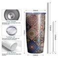 thumbnail image 4 of 20oz Tumbler with Lid and Straw Stainless Boho19 Steel Vacuum Insulated Water Coffee Tumbler Cup, Double Wall Vacuum Insulated Travel Mug Reusable Tumblers for Ice Drinks, Hot Beverage, 4 of 6