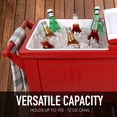 thumbnail image 6 of Permasteel 80-Qt Antique Outdoor Steel Patio Cooler on Wheels, Rolling Cooler Cart, Wooden Teak Style, Red, 6 of 11
