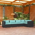 thumbnail image 1 of vidaXL 5 Piece Garden Lounge Set with Cushions Poly Rattan Black, 1 of 4
