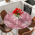 thumbnail image 2 of Pink Palm Tree Round Tablecloth 45-54 Inch Round Fitted Table Cloth with Elastic Edge, Summer Botanical Tropical Tree Waterproof Table Cover Protector for Outdoor Picnic Party Dining, 2 of 9
