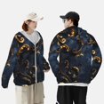 thumbnail image 4 of Rocae Elegant Gold Scrollwork Breathable Sun Protection Hoodie Quick-Dry Lightweight Long Sleeve Hoodie Unisex Running Sports Shirt-Small, 4 of 7