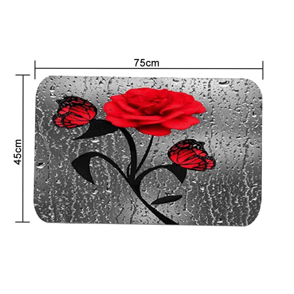 Details about   Butterfly Bathroom Rug Set Shower Curtain Non-Slip Toilet Lid Cover Bath Mat 