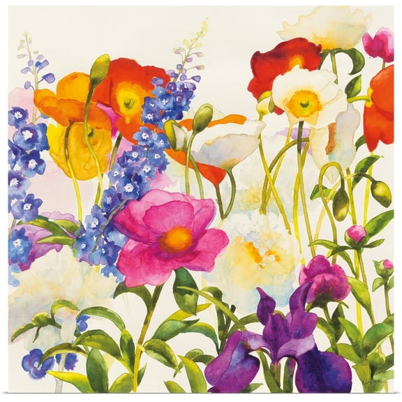 Great BIG Canvas | "Coral Spring Chintz" Art Print - 24x24