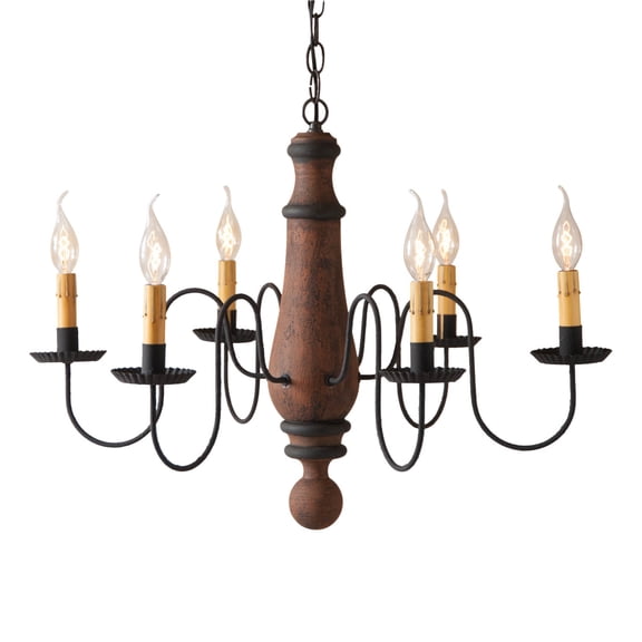 Irvins Country Tinware Large Norfolk Chandelier in Hartford Pumpkin