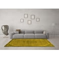 thumbnail image 3 of Ahgly Company Machine Washable Indoor Round Abstract Yellow Modern Area Rugs, 6' Round, 3 of 4