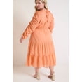 thumbnail image 2 of June & Vie Women's Plus Size Cotton Voile Ruched Midi Dress, 2 of 4