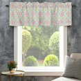 thumbnail image 4 of Pink Green Flowers Farmhouse Short Window Curtain Valances, Country Botanical Abstract Floral Patterned Rod Pocket Kitchen Valances for Living Room Bedroom Bathroom Cafe 60" x 18", 4 of 8