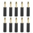 thumbnail image 1 of 10 conectores banana de 4 mm para audio, sin soldadura, de seis hojas, para equipos electrónicos industriales, color negro., 1 of 14