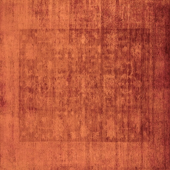 Ahgly Company Indoor Square Oriental Orange Industrial Area Rugs, 8' Square