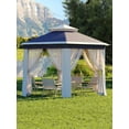 thumbnail image 1 of Garvee 13 x 13 ft Pop Up Gazebo Screen Tent, with Mosquito Netting, Blue, 1 of 7