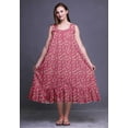 thumbnail image 4 of Bimba Pink2 Floral Roses & Ranunculus Mid Calf Nightwear Ladies Cotton Printed Sleeveless Night Gown Maxi Dress Medium, 4 of 6