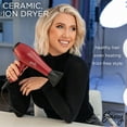 thumbnail image 2 of Sassy Ceramic Ion Hair Dryer, 1875-Watt Salon Dryer with Concentrator and Diffuser Red, 2 of 6