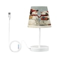 thumbnail image 2 of WOBOGO Snowman Gift Table Lamps Bedroom 3-Speed Dimmable Farm Style with Fabric Shade for Reading and Home Office, 2 of 8