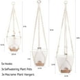 thumbnail image 5 of West Bay 3 Set Hanging Planters with Macrame Plant Hangers for Indoor Outdoor Plants Self Watering Pots Hanging Baskets Flower Pot Holders (White), 5 of 8