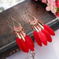 thumbnail image 5 of Bohemian Ethnic Feather Dangle Earrings For Women Trendy Long Tassel Colorful Beads Drop Earrings Lady Female Boho Jewelry, 5 of 6