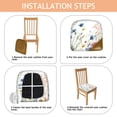thumbnail image 4 of Pioneer Flower Seat Covers for Dining Room Chairs Set Of 4,Stretch Printed Washable Chair Seat Cover with Elastic Ties and Button,Removable Waterproof Couch Cushion Covers, 4 of 6