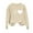 Khaki, variant on Aofany Casual Womens Sweatshirts Crewneck Long Sleeve Tops Heart Printed Pullover Sweatshirt for Women