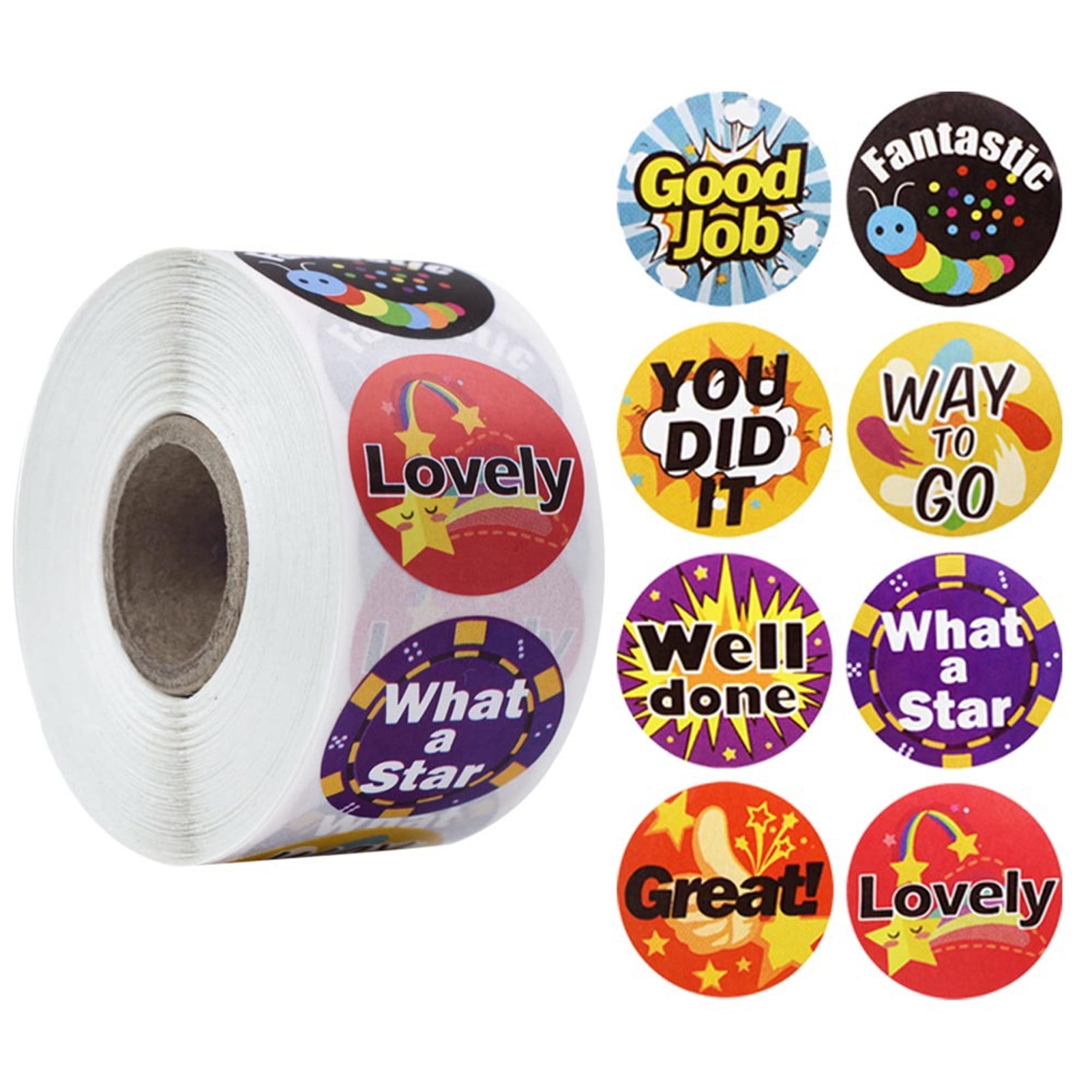 500pcs/roll Reward Words Classroom For Kids Teachers Funny Motivational Stickers