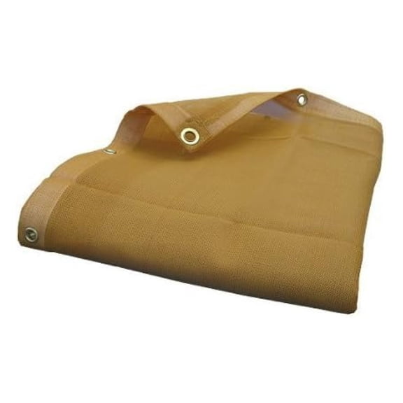 12x14 Beige Mesh Tarp - Heavy Duty Sun Shade Net for Patio, Garden, Construction - 80% UV Block - Grommeted Canopy Cover
