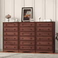 thumbnail image 5 of VVFLU Farmhouse 6 Drawers Dresser for Bedroom, Cherry 52" Tall Dressers Chest of Drawer, Wooden Vertical Dresser for Bedroom Hallway, 5 of 8