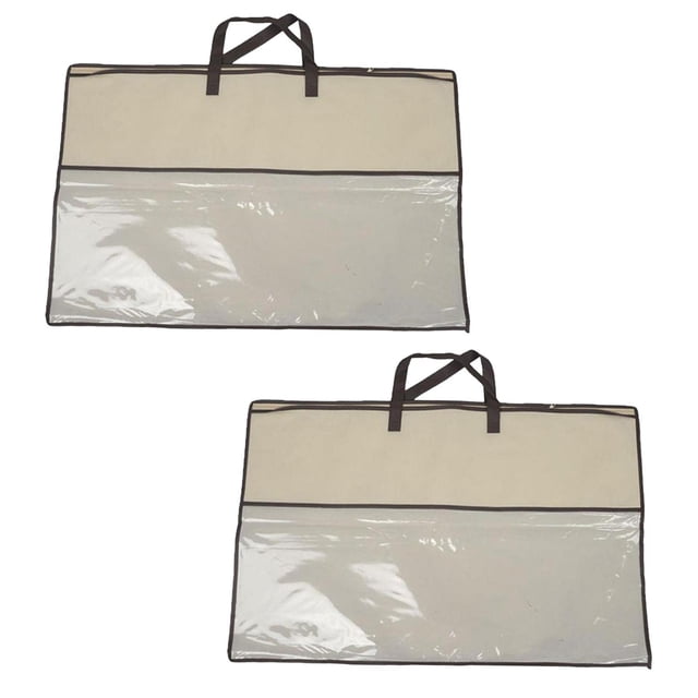 2x Bolsas de almacenamiento para almohadas, organizador de embalaje a prueba de polvo, práctico organizador de armario, bolso de mano para suéteres,