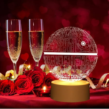 

Dyfzdhu Valentine s Day USB Acrylic 3D Night Light Lamp Home Landscape Decoration Gifts