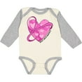 thumbnail image 3 of Inktastic Breast Cancer Awareness- Pink Ribbon Around Heart Boys or Girls Long Sleeve Baby Bodysuit, 3 of 5