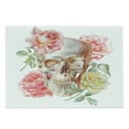 thumbnail image 1 of Skull Cutting Board, Roses Living and the Dead Humor Romantic Evil Face Image Art Design, Decorative Tempered Glass Cutting and Serving Board, in 3 Sizes, by Ambesonne, 1 of 2
