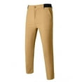 thumbnail image 4 of WTOBBY Men's Slim Fit Stretch Chinos Pants, Solid Color, Ankle Length Skinny Tapered Dress Trousers for Casual Office Wear, Comfortable and Wrinkle Resistant Fabric,Khaki L, 4 of 6