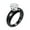 Black, variant on Women's Ceramic Minimalist Cubic Zirconia Inlay Wedding Band Ring Black Size 7