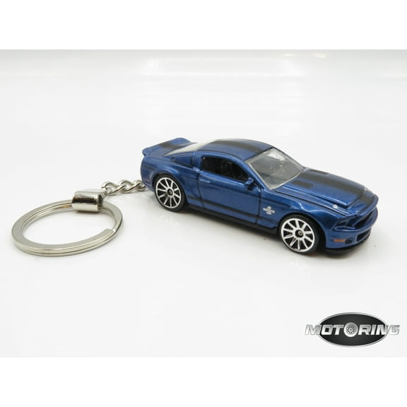 2010 Ford Shelby GT500 Blue Custom Novelty Car Keychain 1:64 Diecast Replica