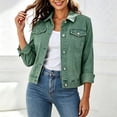 thumbnail image 2 of WAGUTH Vintage Denim Cropped Jacket for Women Lapel Button Down Long Sleeve Classic Jean Jacket Casual Street Daily Outerwear, 2 of 7