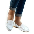 thumbnail image 1 of B91xZ Mocassin Pointu pour Femmes Bout Rond Plats Extensibles Mode Décontractée Chaussures de Soirée, Blanc 7, 1 of 5