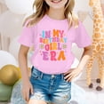thumbnail image 2 of Toddler Girl Shirts Short Sleeve Print Graphic Tee Tops Baby Party Outfit,Pink, 2 of 4