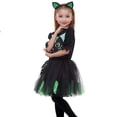 thumbnail image 6 of REDARER Girls Halloween Cat Cosplay Tutu Dress Cat Face Print Puff Sleeve Gown with Cat Ear Headband for Stage Show Trick or Treat Fancy Dress Party Outfit,8-9 Years, 6 of 8