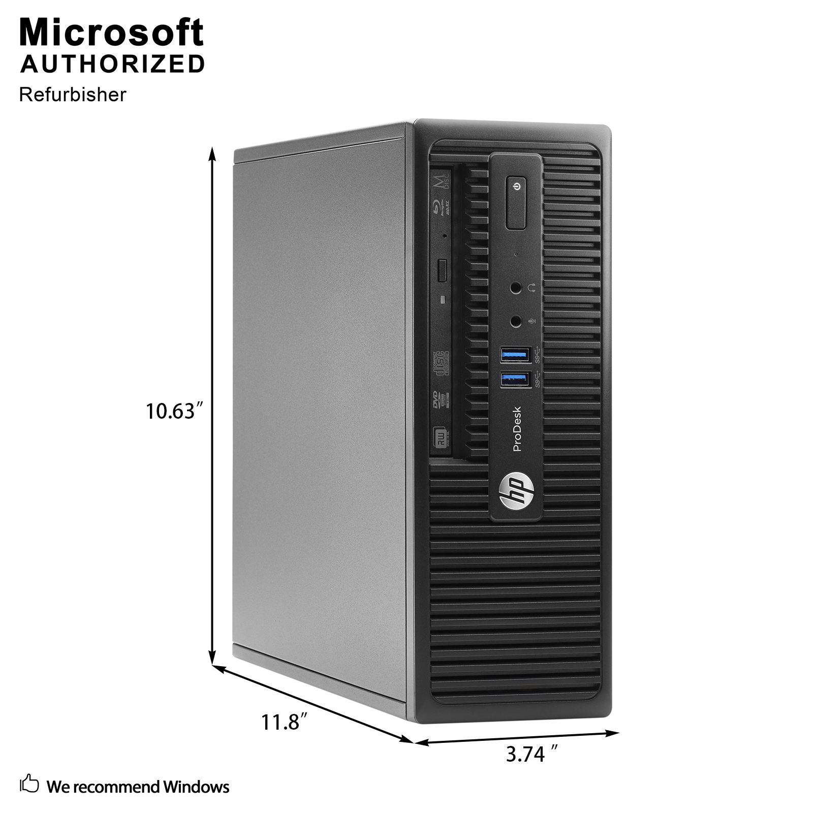 HP ProDesk 400 G2.5 SFF Business Desktop Computer PC, Intel Quad Core i5-4590S up to 3.7GHz, 16G DDR3, 512G SSD, DVDRW, WiFi, BT, 4K Support, DP, VGA, Window 10 Pro 64 En/Sp/Fr Used Grade A - image 2 of 5
