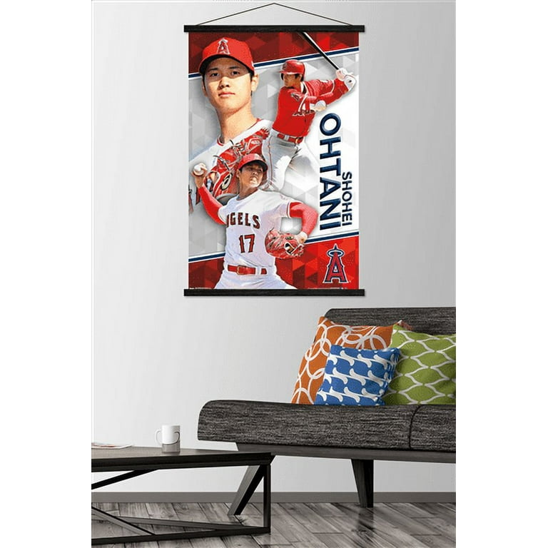 MLB Los Angeles Angels - Shohei Ohtani 18 Wall Poster with Wooden Magnetic  Frame, 22.375 x 34 