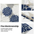 thumbnail image 5 of Dahlias Flowers Pillow Covers 18x18 Set of 2, Navy Blue White Grey Decorative Throw Pillow Covers Geometry Modern Linen Farmhouse for Couch Sofa Summer Home Outdoor Decor, 5 of 6