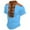 Blue, variant on Mens T Shirts European Color Blocked Stand Up Collar Drawstring Open Collar Design V Neck Shirt for Men Casual and Comfortable foreign Trade Short Sleeved T Shirt Size:M