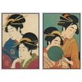 thumbnail image 6 of Framed Canvas Print Japanese Women Portrait Wall Art Set of 2 Japandi Decorative for Living Room Bedroom - 16"x24"x2 WHITE, 6 of 8