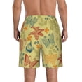 thumbnail image 3 of Naloa Floral with Butterflies Men's Beach Shorts, Surfing shorts, Swim trunks, Quick Dry Swim Trunks for Surfing Beach Fun - XX-Large, 3 of 9