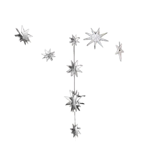 Billuyoard 1 Juego de decoraciones de estrellas para el hogar, colgante de estrellas exquisitas interesantes, suministros para fiestas, Kits de decoración para fiestas Plata