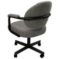 thumbnail image 3 of 4 - Swivel Metal Dining Caster Chair M-70 - Mojave Gray on Black Chairs, 3 of 4
