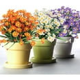 thumbnail image 3 of Artificial Daisies Flowers Outdoor UV Resistant 4 Bundles Fake Foliage Greenery Faux Plants Shrubs Plastic Bushes for Window Box Hanging Planter Farmhouse Indoor Outside Decor(White), 3 of 5