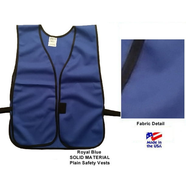 Royal Blue SOLID MATERIAL Plain Safety Vests